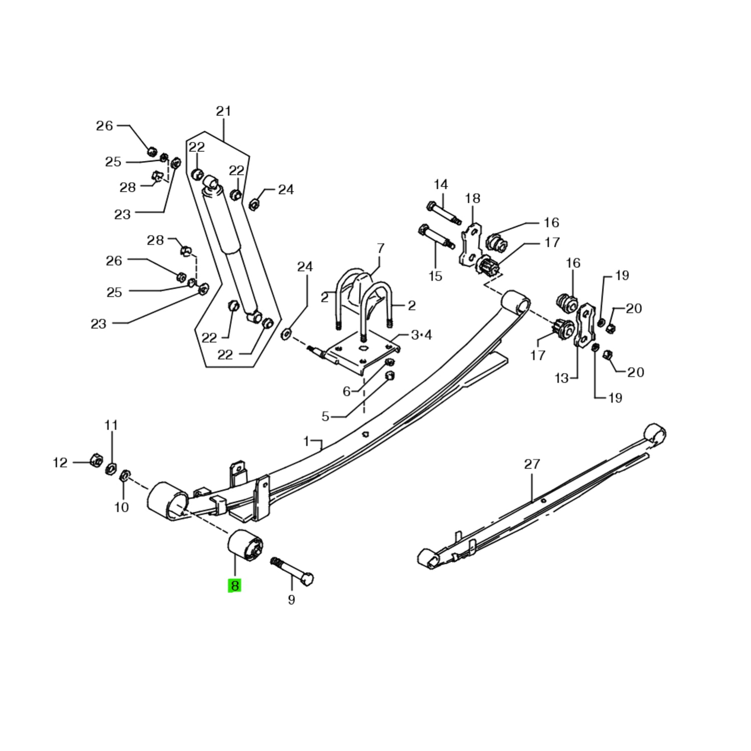 Suzuki Carry DC51T DD51T F6A Front Leaf Spring Bush 09319-12046 Kei Truck Garage Sydney Australia